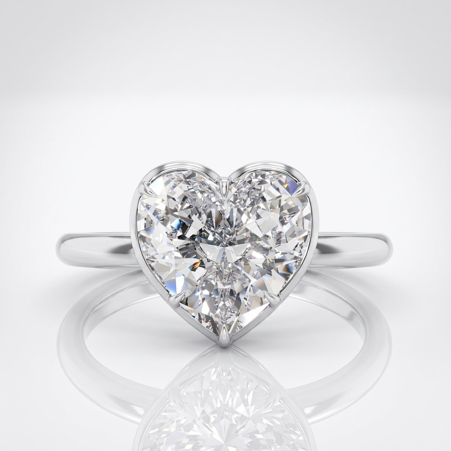 Glittering Heartbeat Solitaire Lab Grown Diamond Ring