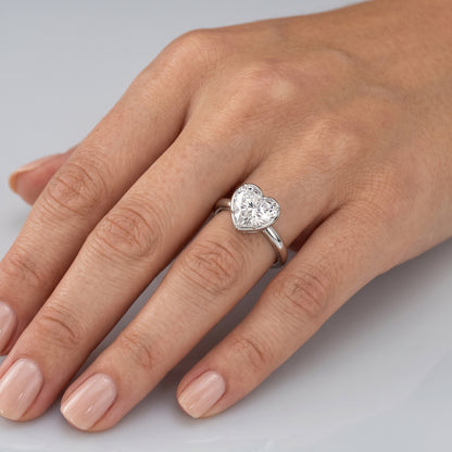 Glittering Heartbeat Solitaire Lab Grown Diamond Ring