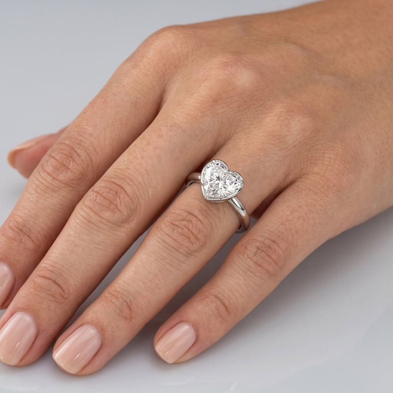Glittering Heartbeat Solitaire Lab Grown Diamond Ring