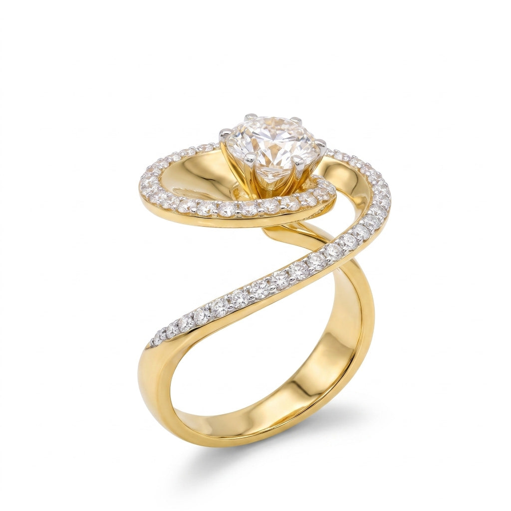 Whirlwind Solitaire Lab Grown Diamond Ring