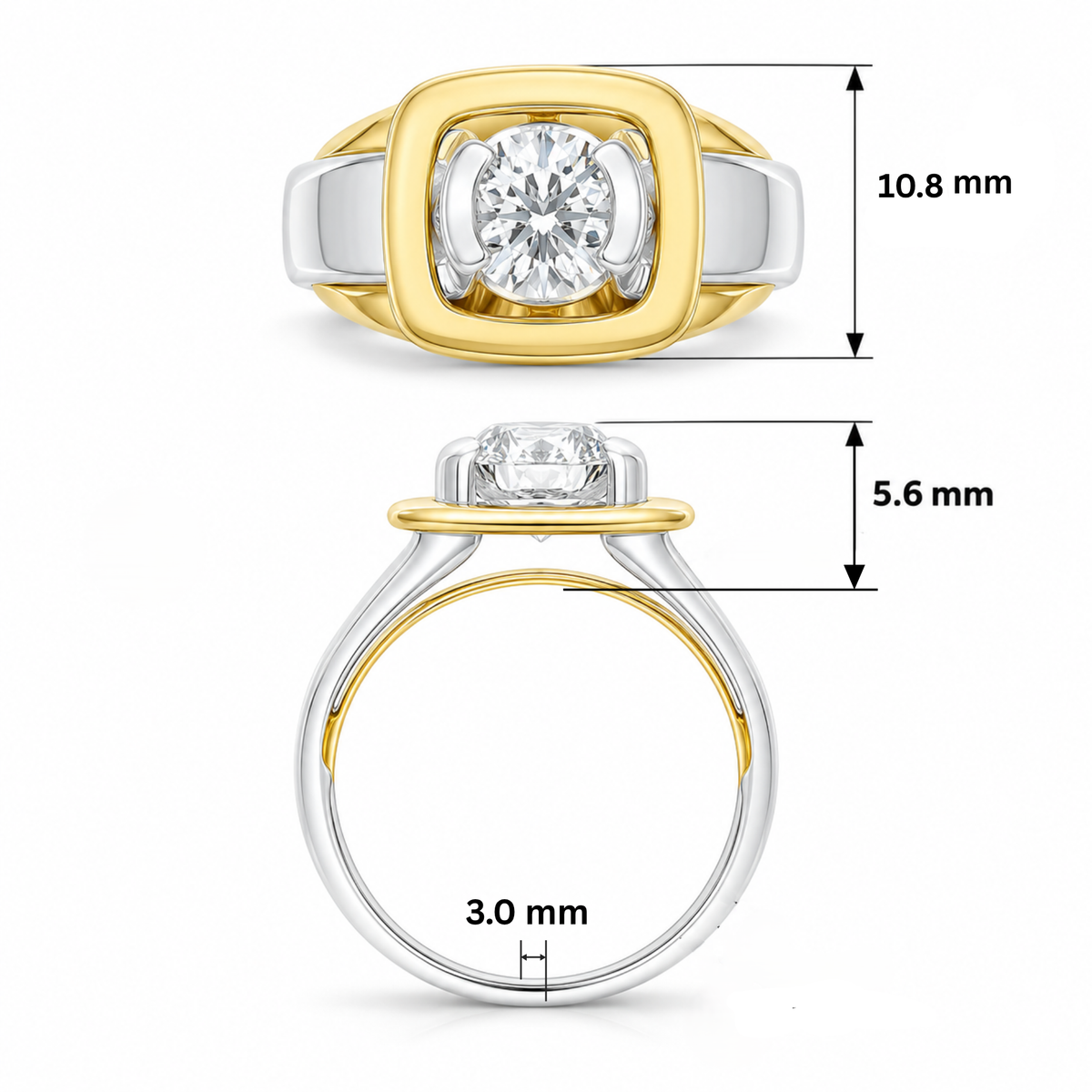 Noble Square Solitaire Lab Grown Diamond Ring