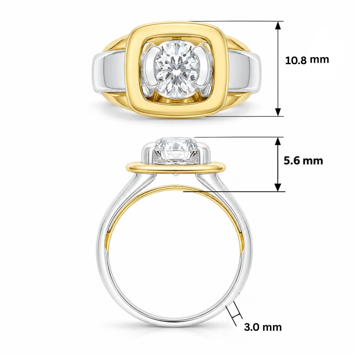 Noble Square Solitaire Lab Grown Diamond Ring