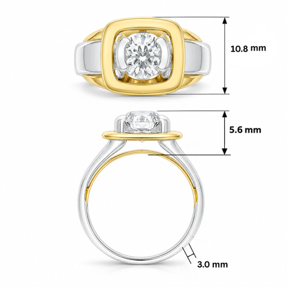 Noble Square Solitaire Lab Grown Diamond Ring