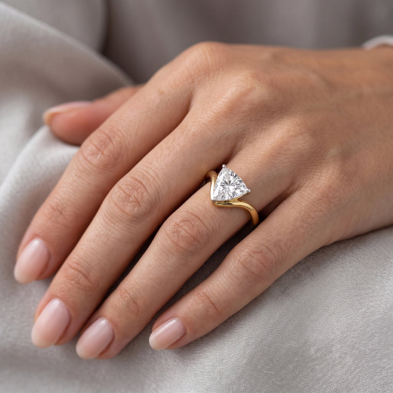 Triangular Sparkle Solitaire Lab Grown Diamond Ring