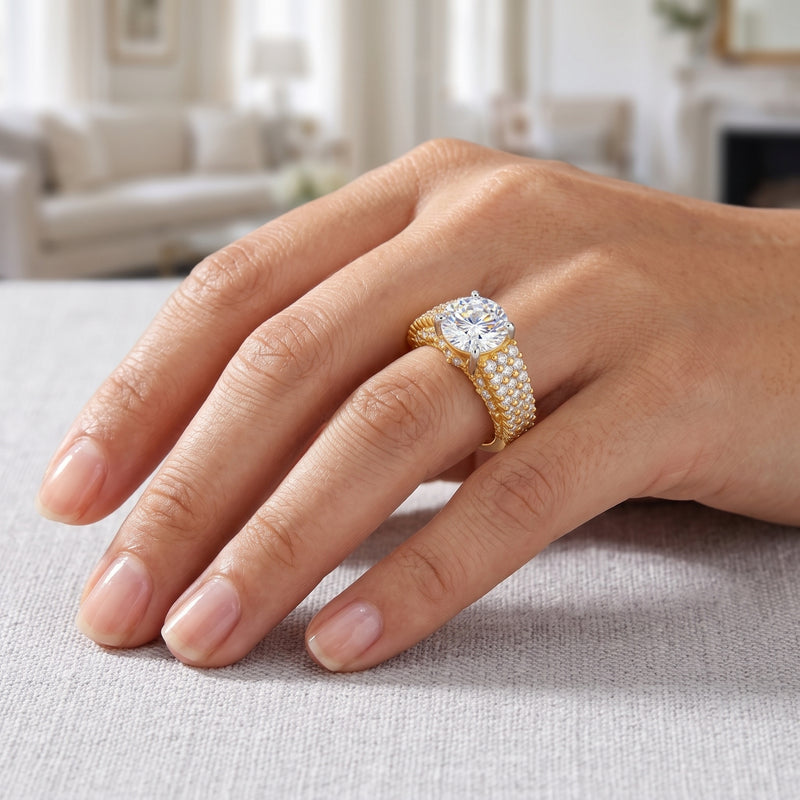 Gilded Aura Solitaire Lab Grown Diamond Ring