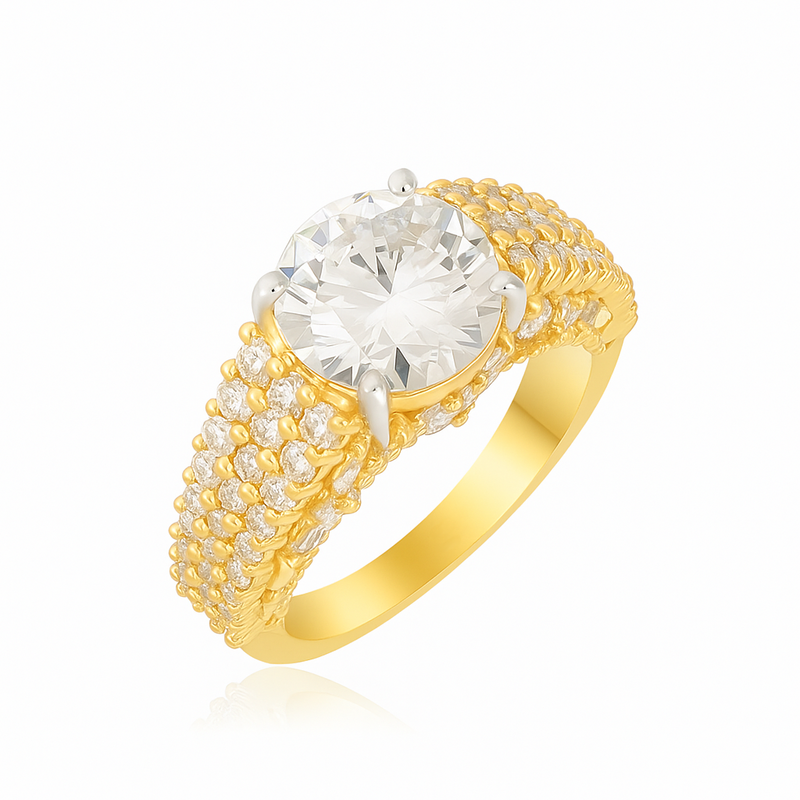 Gilded Aura Solitaire Lab Grown Diamond Ring