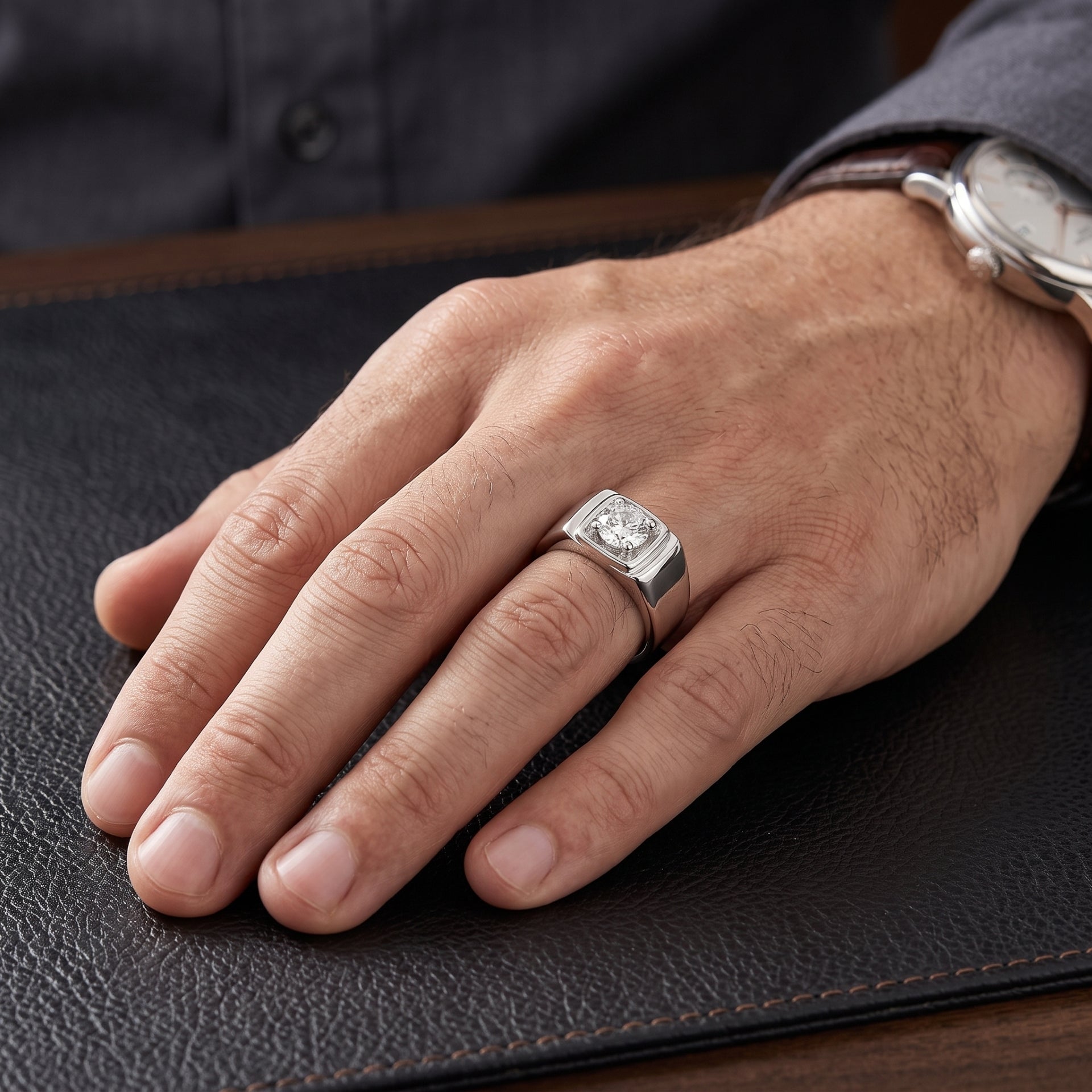 Polar Monarch Solitaire Lab Grown Diamond Ring