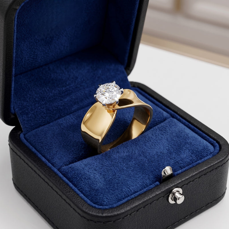 Noblesse Curve Solitaire Lab Grown Diamond Ring
