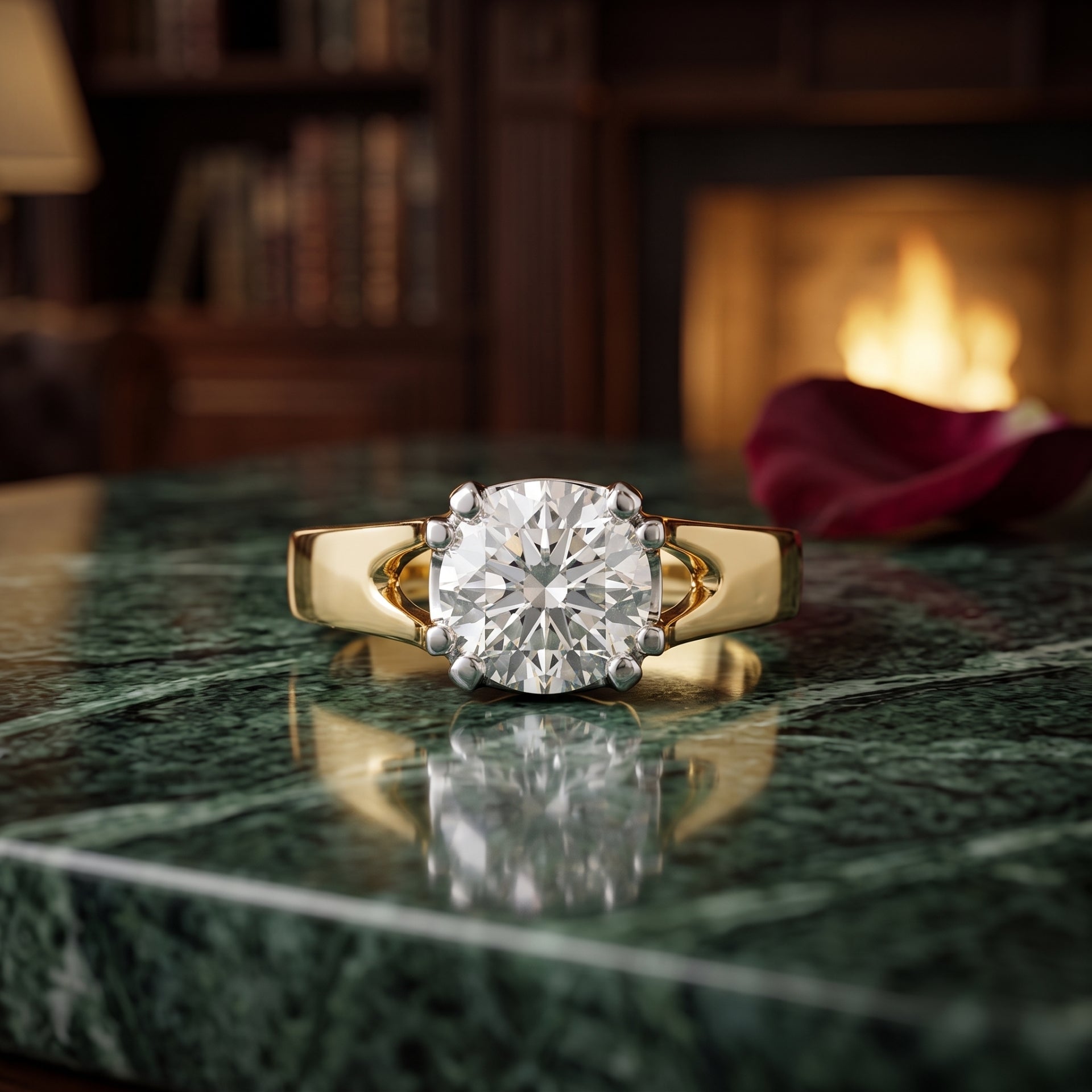 Golden Vantage Solitaire Lab Grown Diamond Ring
