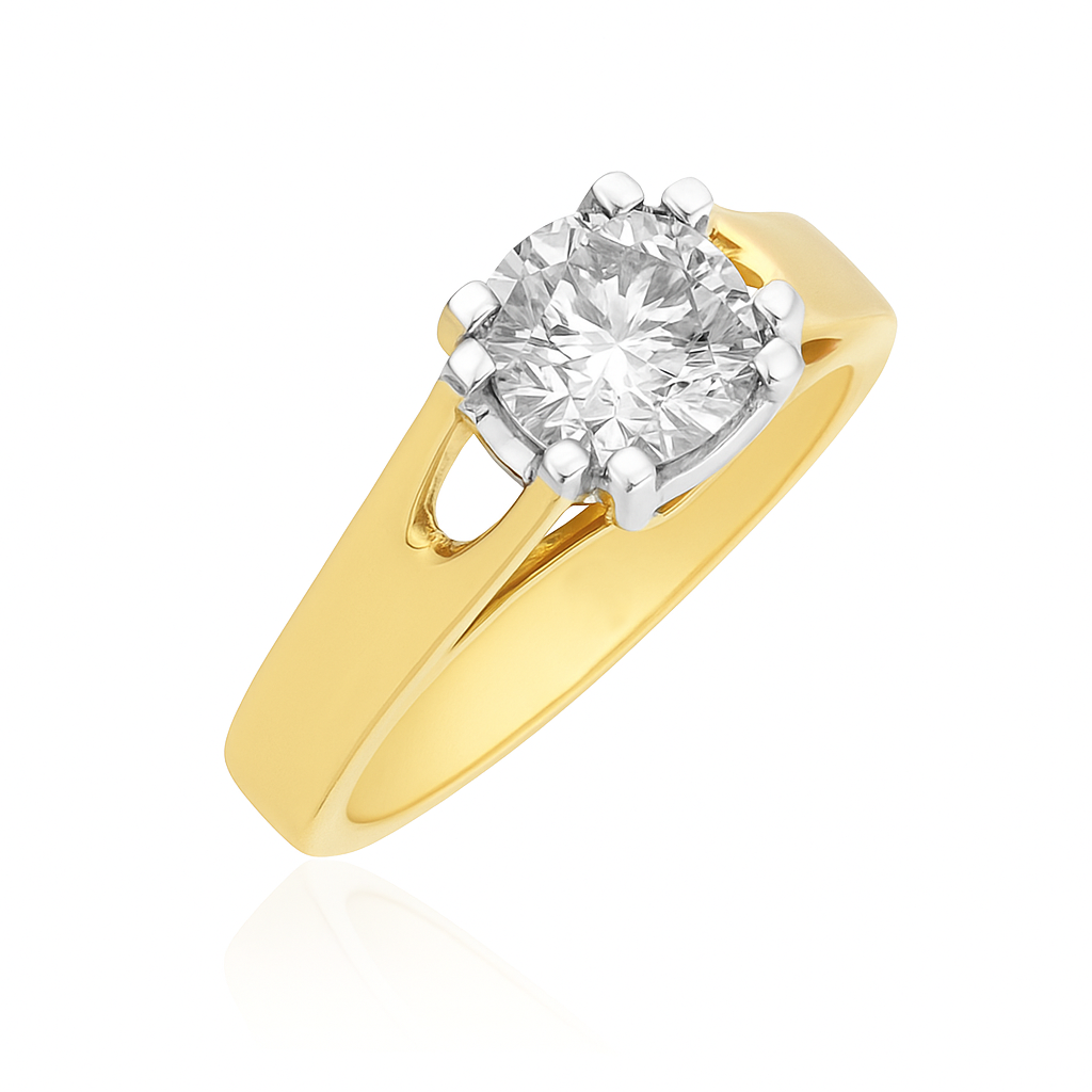 Golden Vantage Solitaire Lab Grown Diamond Ring