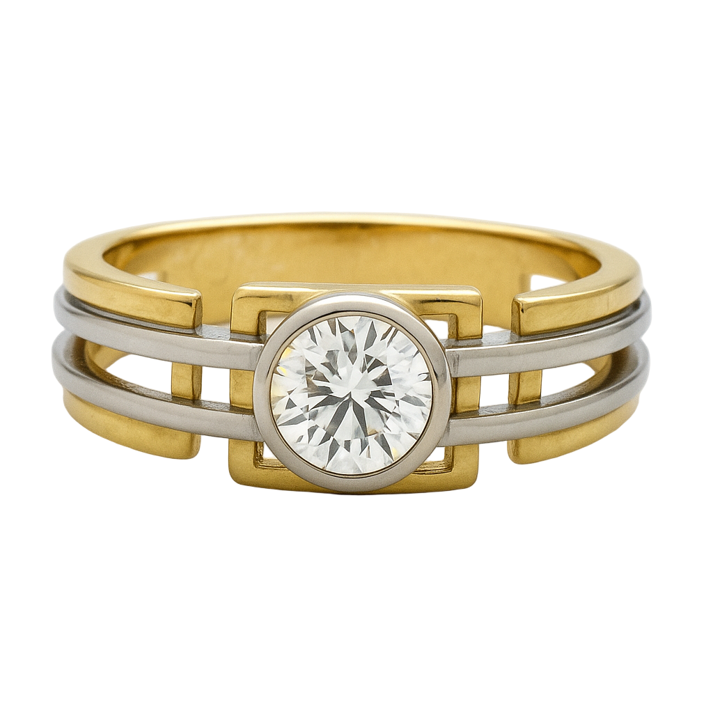 Dual Axis Solitaire Lab Grown Diamond Ring