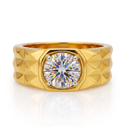 Heritage Gridlock Solitaire Lab Grown Diamond Ring