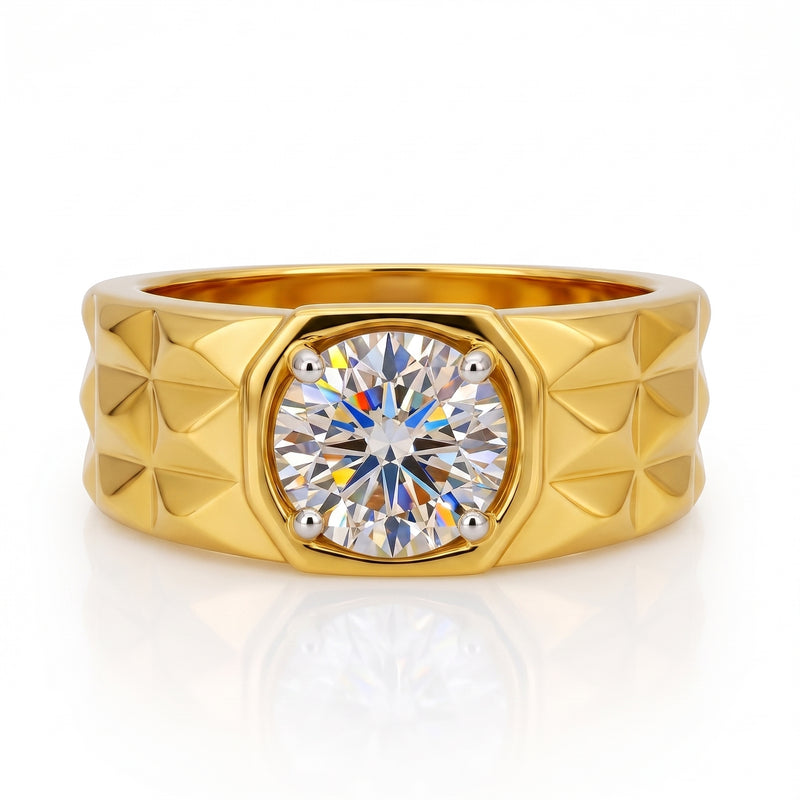 Heritage Gridlock Solitaire Lab Grown Diamond Ring
