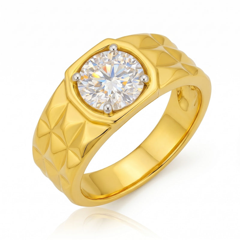 Heritage Gridlock Solitaire Lab Grown Diamond Ring