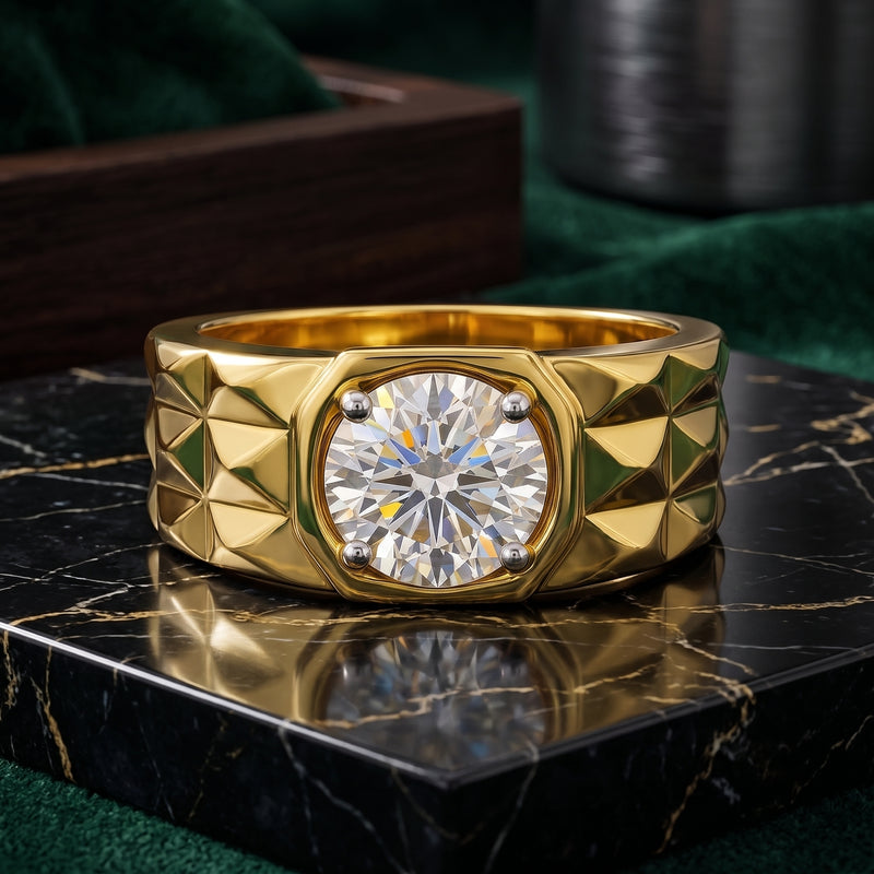 Heritage Gridlock Solitaire Lab Grown Diamond Ring