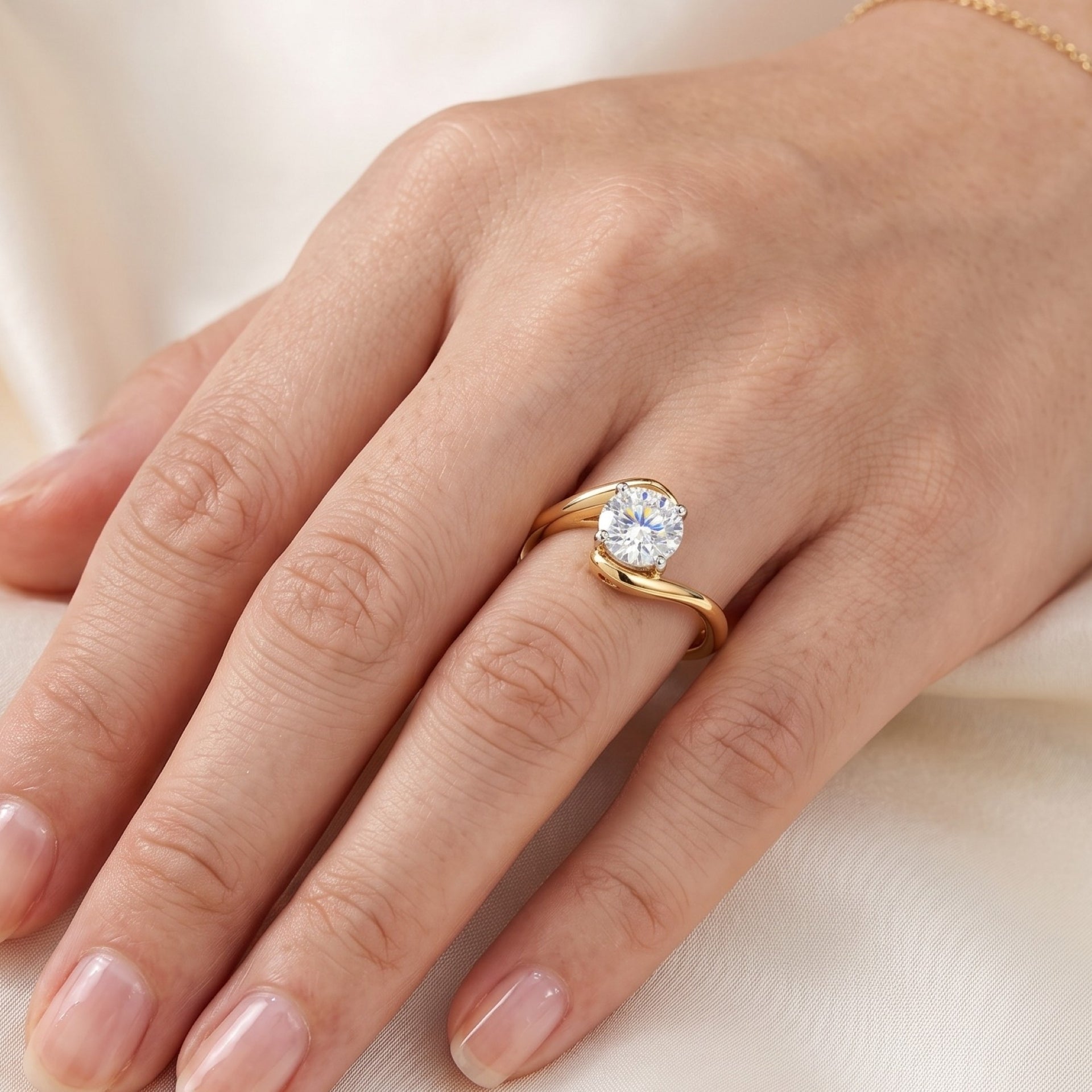 Sway Embrace Solitaire Lab Grown Diamond Ring