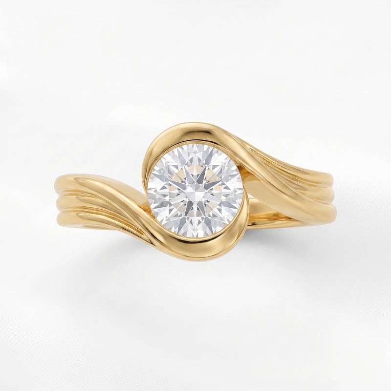 Mirage Twist Solitaire Lab Grown Diamond Ring