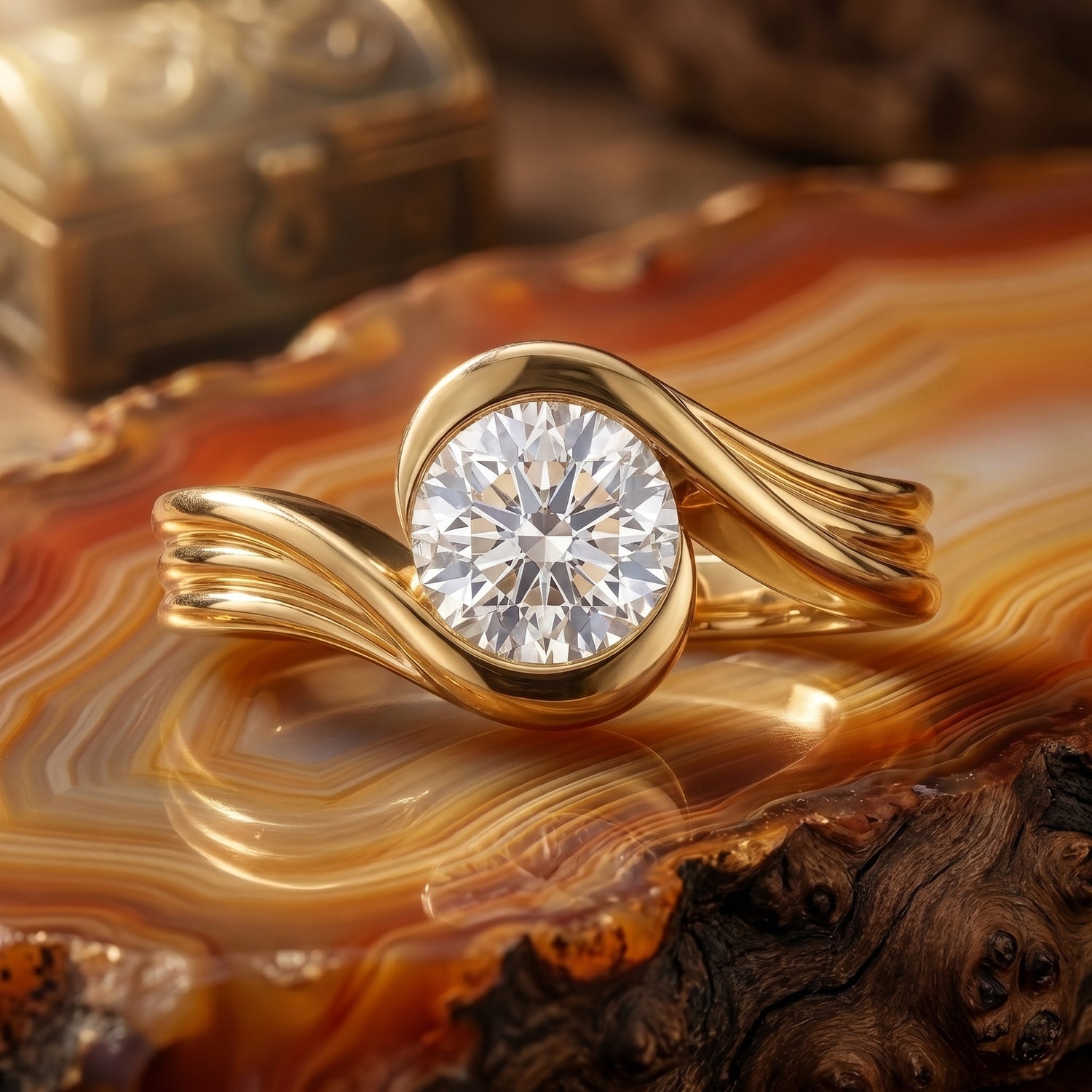 Mirage Twist Solitaire Lab Grown Diamond Ring
