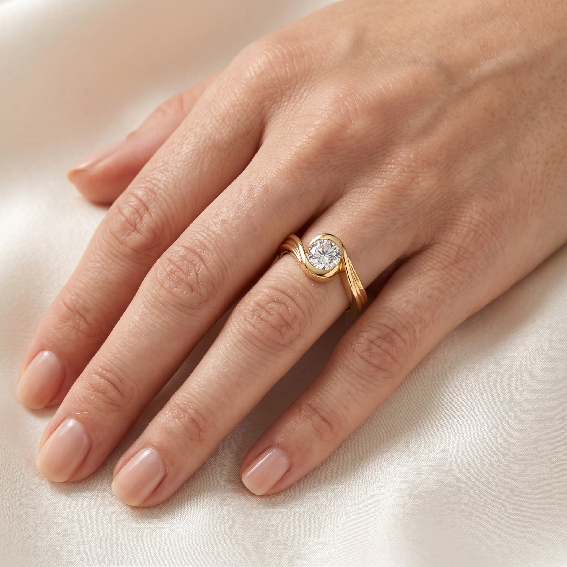 Mirage Twist Solitaire Lab Grown Diamond Ring