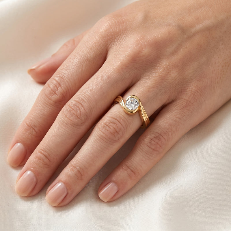 Mirage Twist Solitaire Lab Grown Diamond Ring