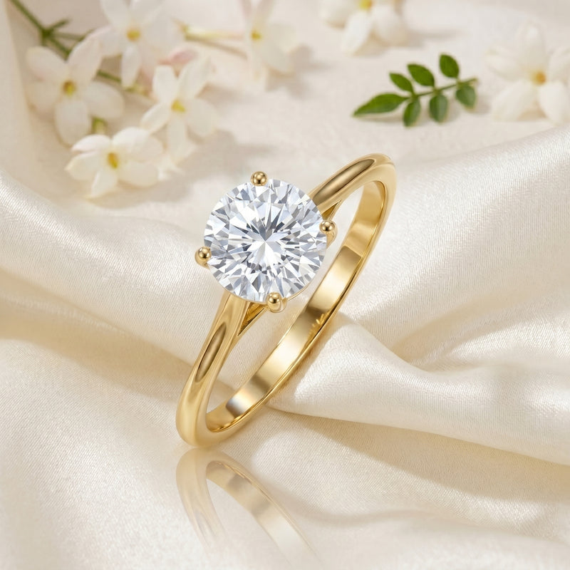 Classic Cathedral Solitaire Lab Grown Diamond Ring