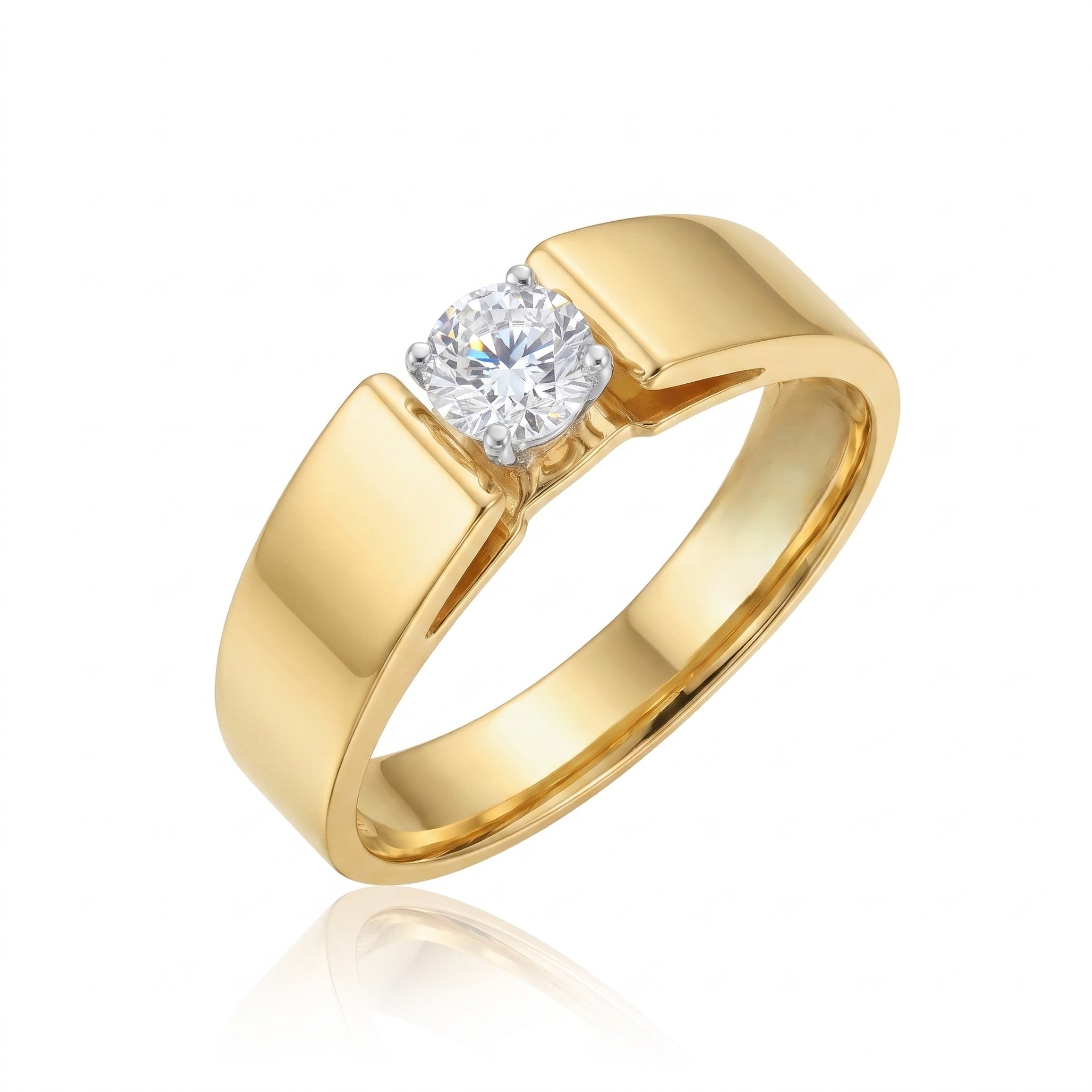 Noble Plain Statement Solitaire Lab Grown Diamond Ring