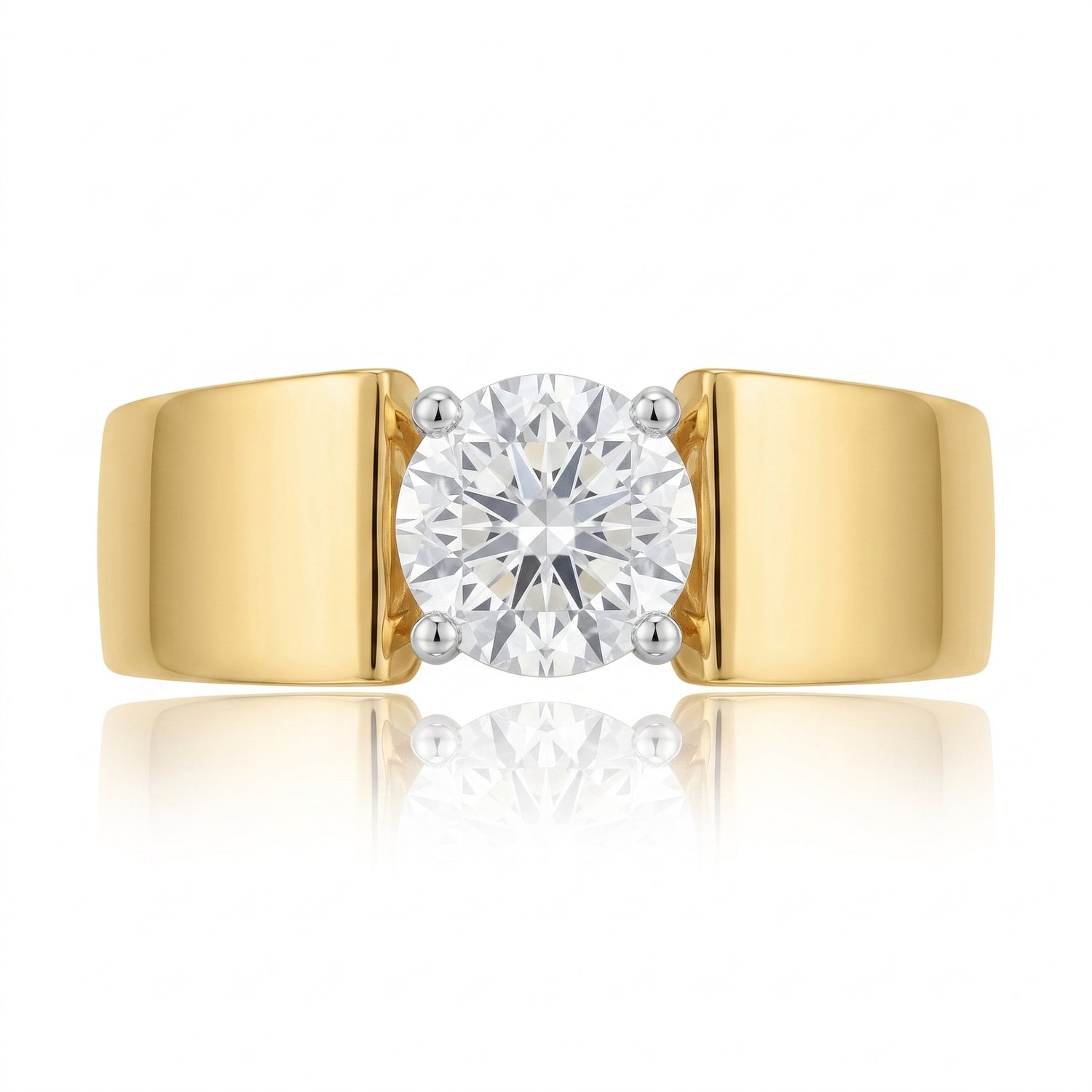 Noble Plain Statement Solitaire Lab Grown Diamond Ring