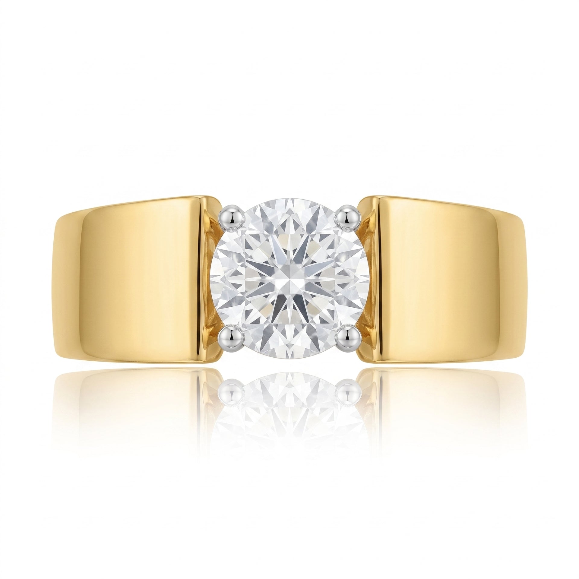 Noble Plain Statement Solitaire Lab Grown Diamond Ring