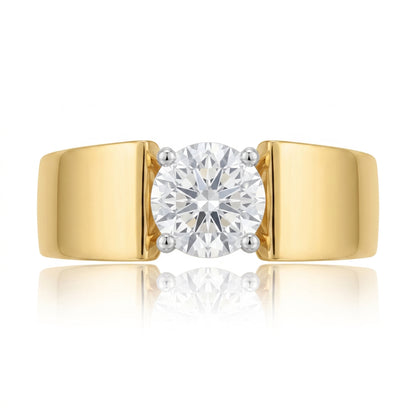 Noble Plain Statement Solitaire Lab Grown Diamond Ring