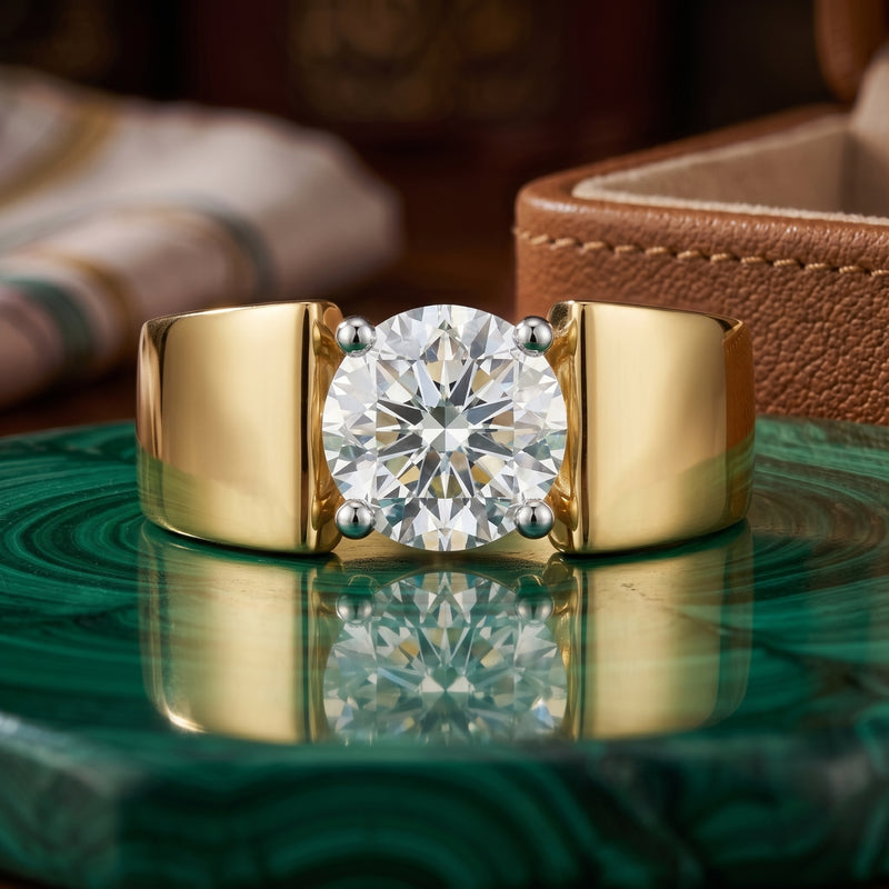 Noble Plain Statement Solitaire Lab Grown Diamond Ring