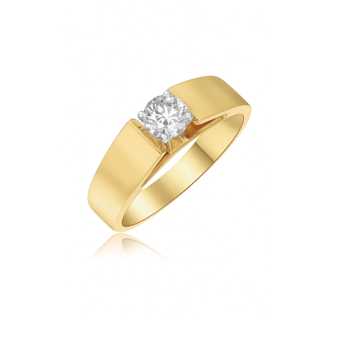 Noble Plain Statement Solitaire Lab Grown Diamond Ring