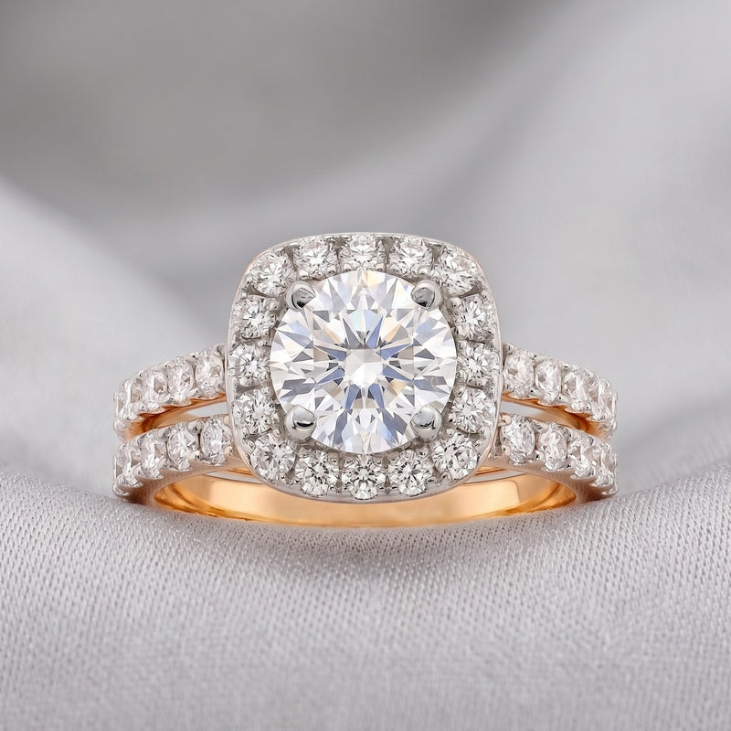 TwinHalo Grandeur Solitaire Lab Grown Diamond Ring
