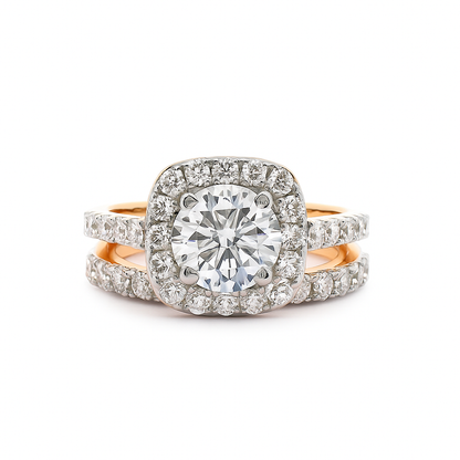 TwinHalo Grandeur Solitaire Lab Grown Diamond Ring