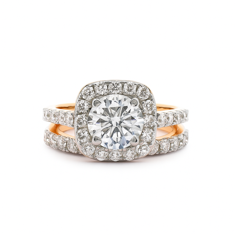 TwinHalo Grandeur Solitaire Lab Grown Diamond Ring
