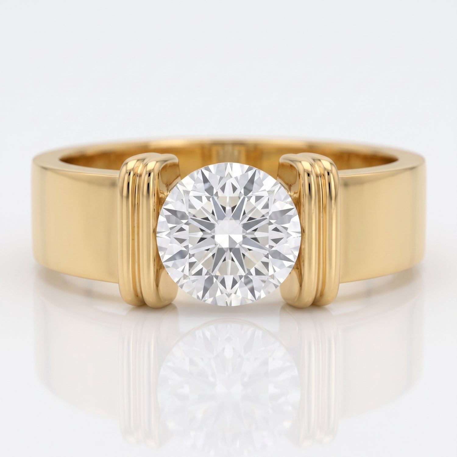 Goldline Axis Solitaire Lab Grown Diamond Ring