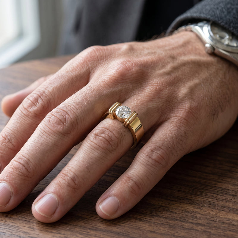Goldline Axis Solitaire Lab Grown Diamond Ring