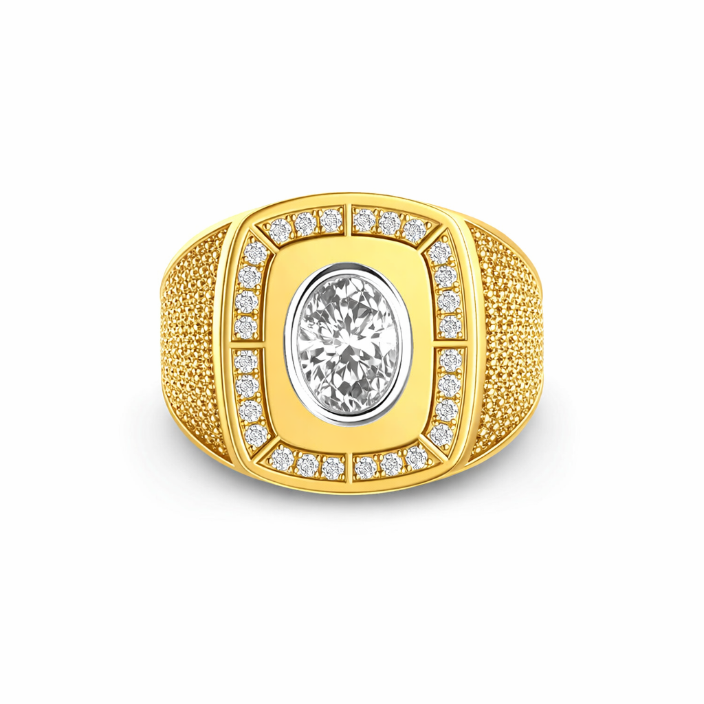 Golden Tapestry Solitaire Lab Grown Diamond Ring