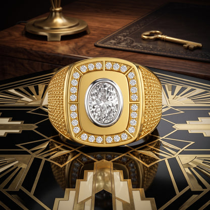 Golden Tapestry Solitaire Lab Grown Diamond Ring