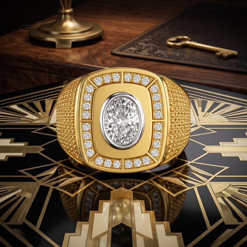 Golden Tapestry Solitaire Lab Grown Diamond Ring