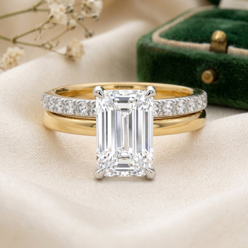Emerald Prism Solitaire Lab Grown Diamond Ring