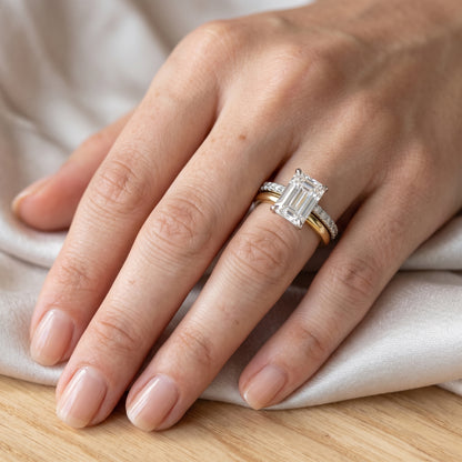 Emerald Prism Solitaire Lab Grown Diamond Ring