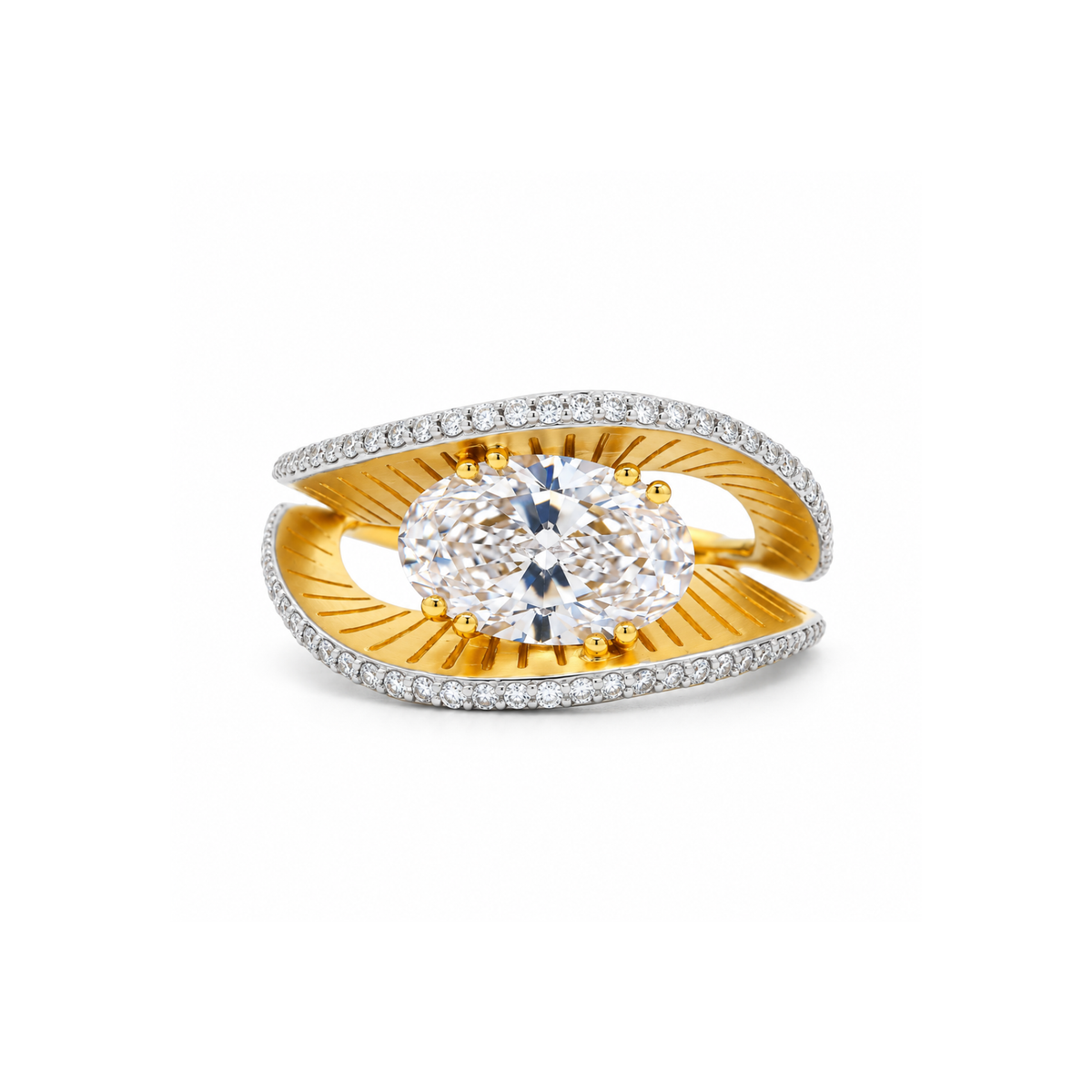 Oceanic Crest Solitaire Lab Grown Diamond Ring