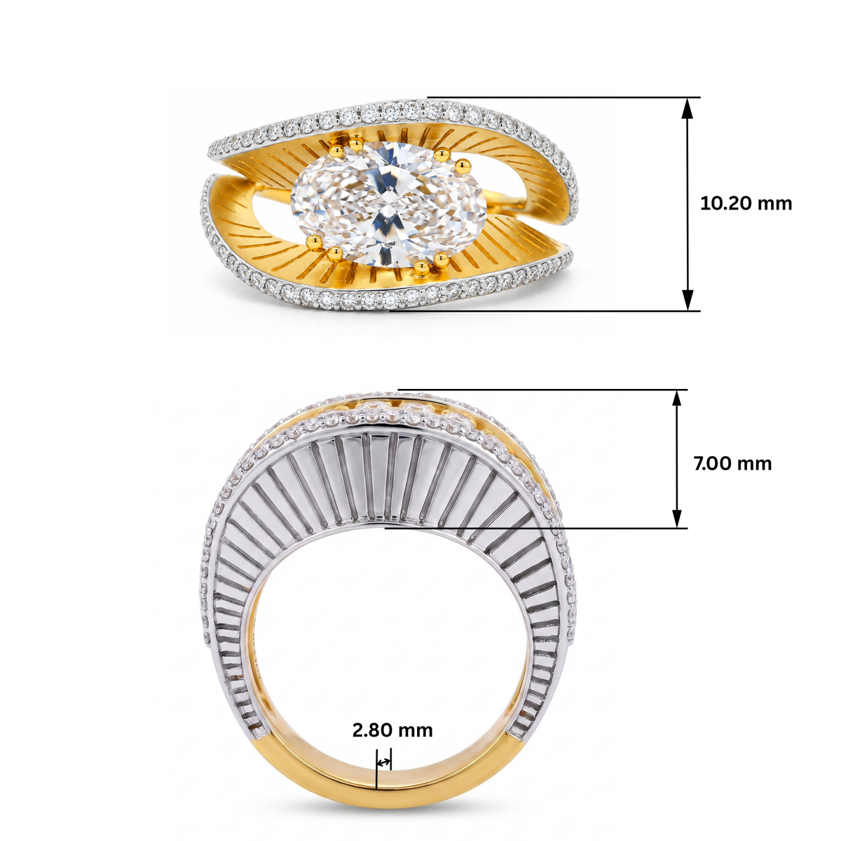 Oceanic Crest Solitaire Lab Grown Diamond Ring