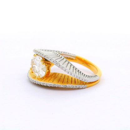 Oceanic Crest Solitaire Lab Grown Diamond Ring