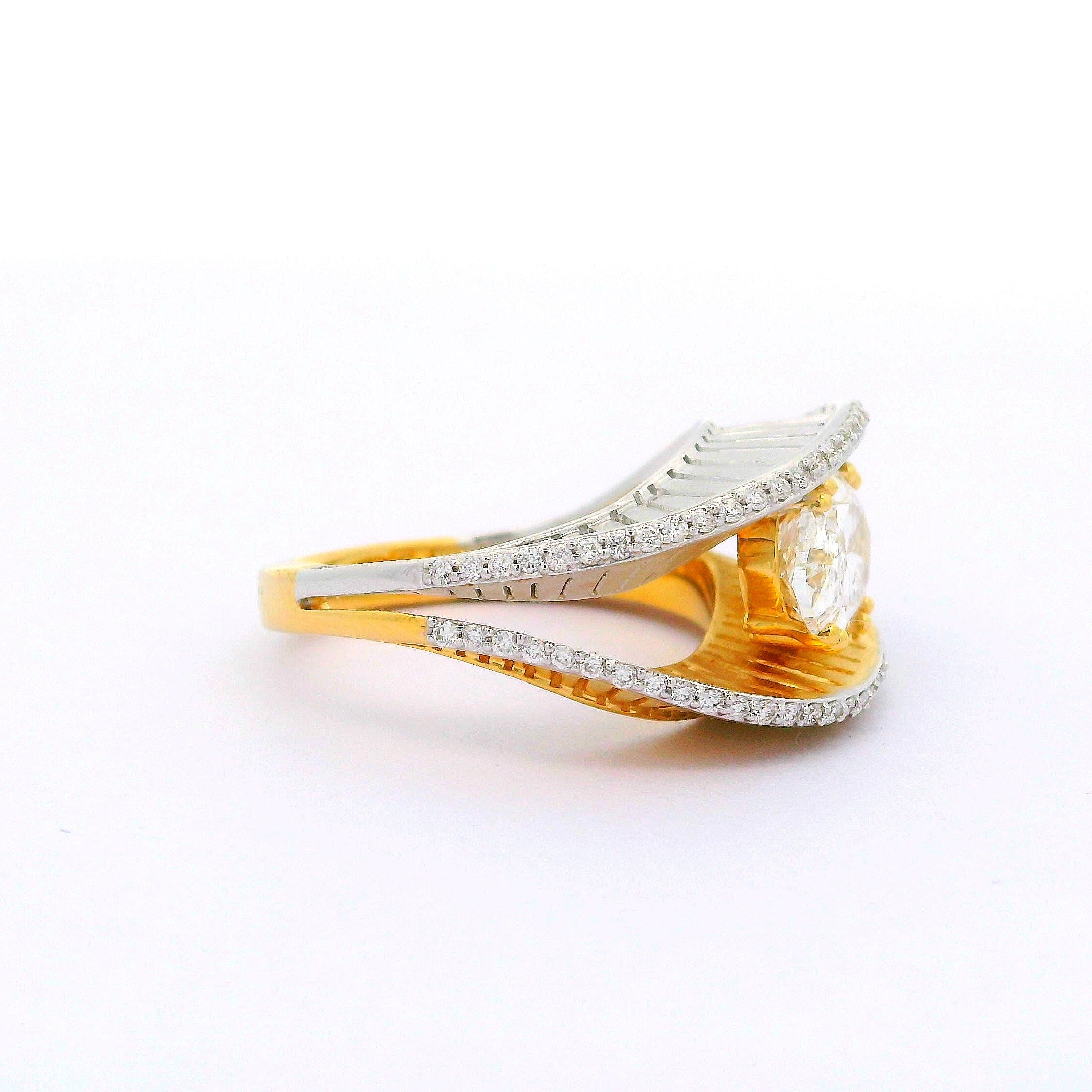 Oceanic Crest Solitaire Lab Grown Diamond Ring