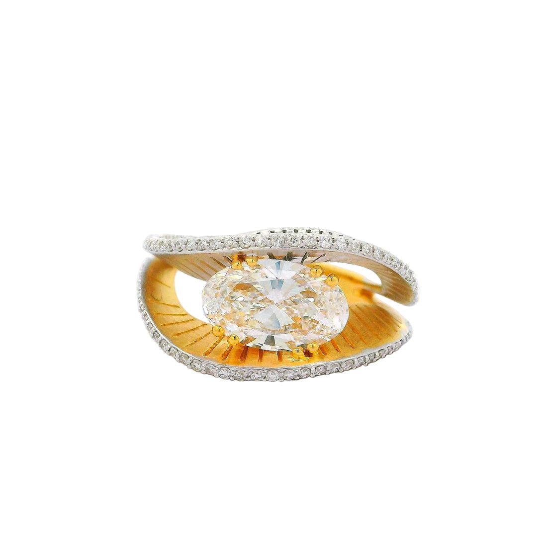 Oceanic Crest Solitaire Lab Grown Diamond Ring