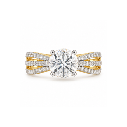 Triple Wave Solitaire Lab Grown Diamond Ring
