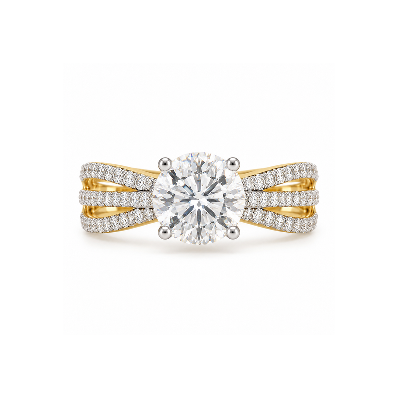Triple Wave Solitaire Lab Grown Diamond Ring