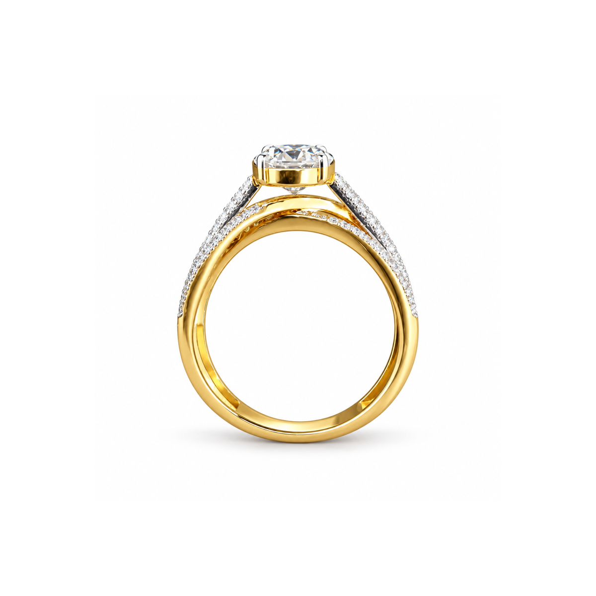 Triple Wave Solitaire Lab Grown Diamond Ring