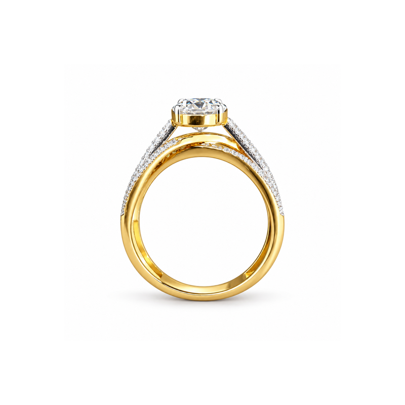 Triple Wave Solitaire Lab Grown Diamond Ring